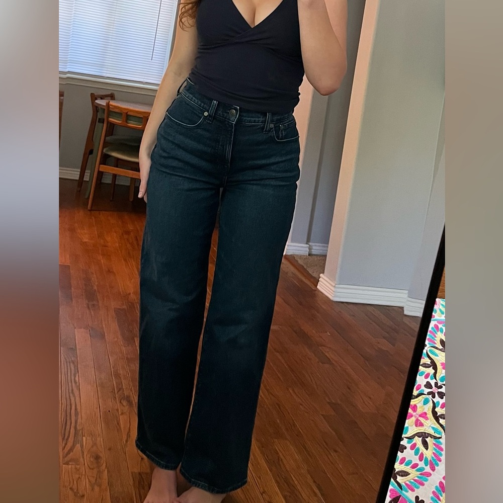 Madewell Dark Blue Flare & Wide Leg Jeans